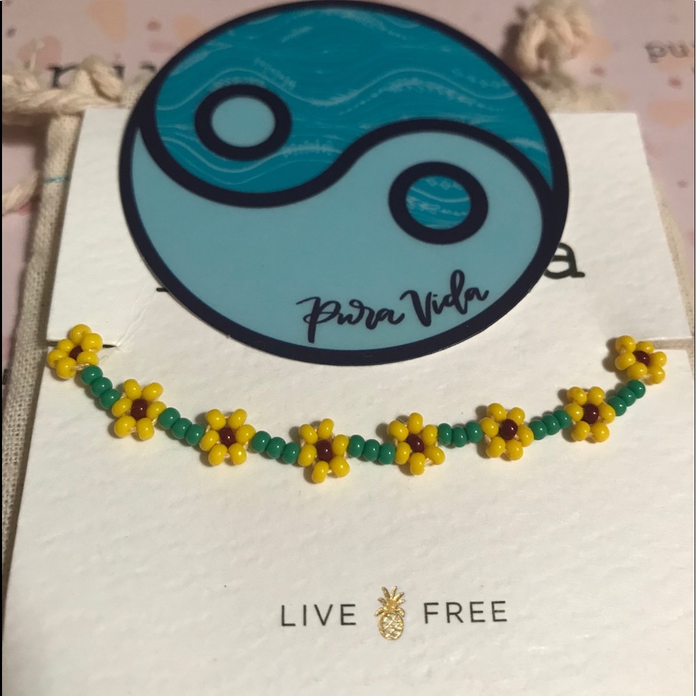 SOLD! Pura Vida ‘Sunflower’ Seed Bead Anklet!